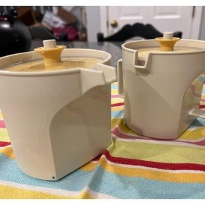 Vintage Tupperware creamer sugar bowl and lid